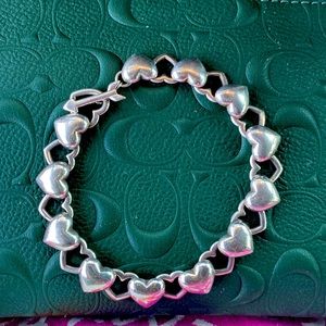 Sterling Tiffany Hearts arrow Toggle Bracelet 7 1/2 inches